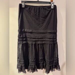 Vintage Worthington Black Layered Maxi Skirt